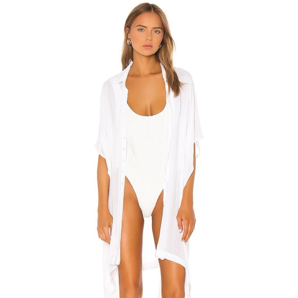 L*space Anita Tie-Front Hi Low Swim Cover Up